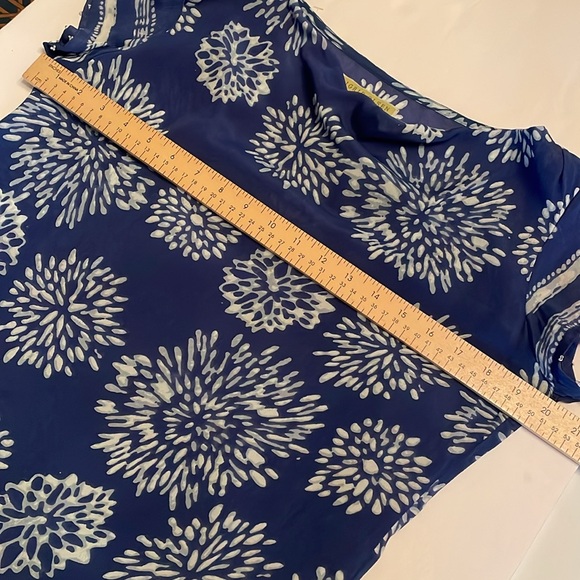 Sigrid Olsen Signature Dress Indigo Blue Print Dress - Picture 10 of 16